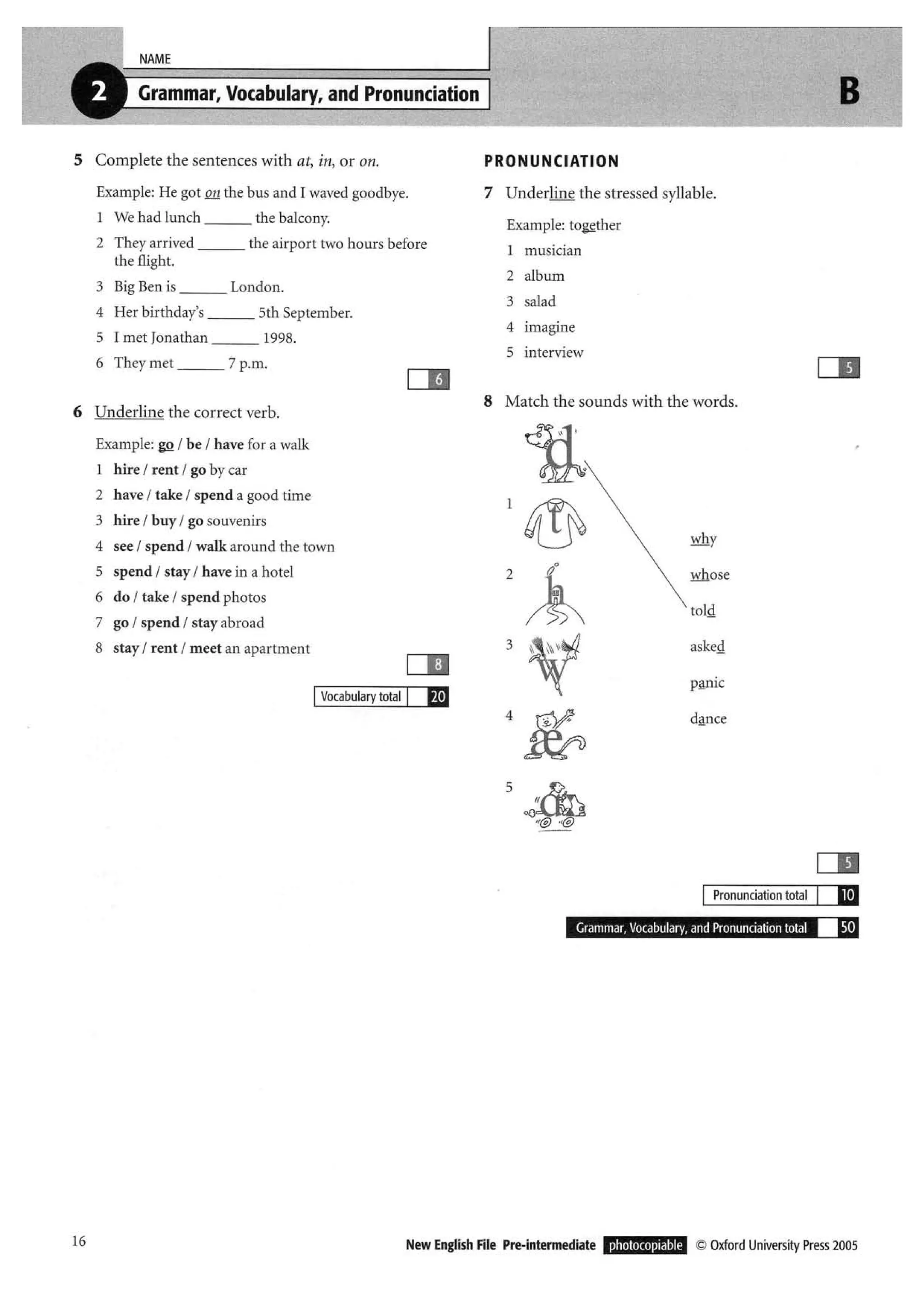 New english file_preintermediate_test_booklet