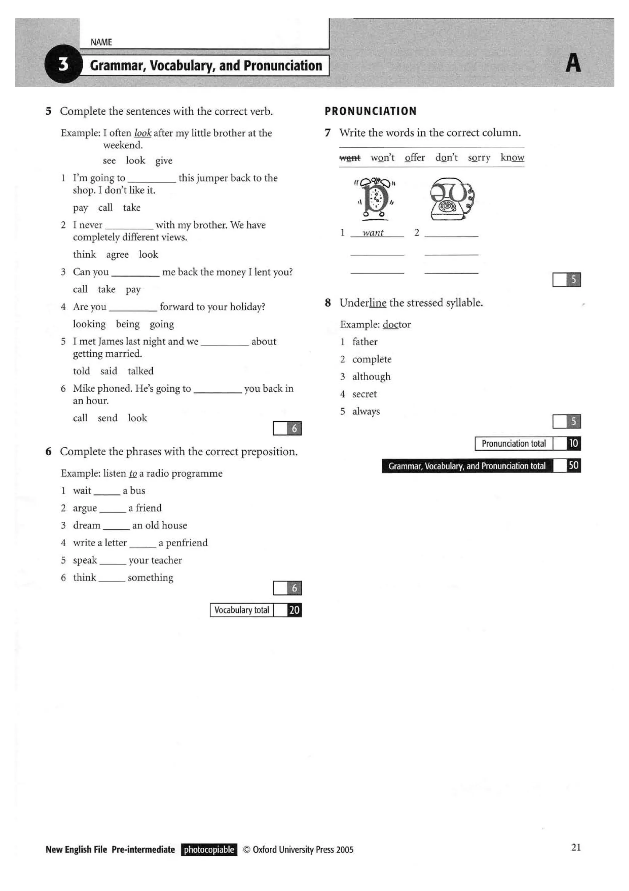 New english file_preintermediate_test_booklet