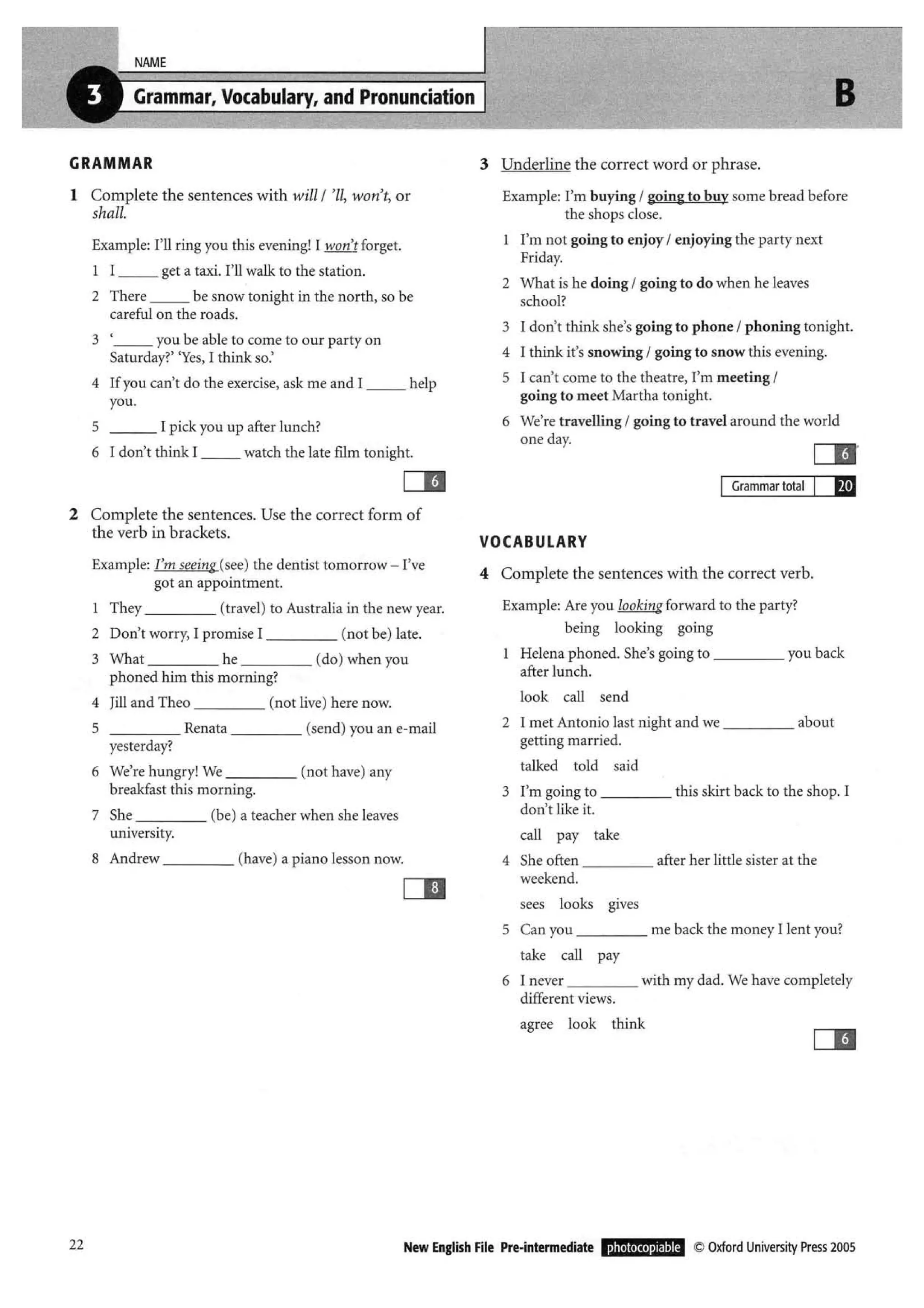 New english file_preintermediate_test_booklet