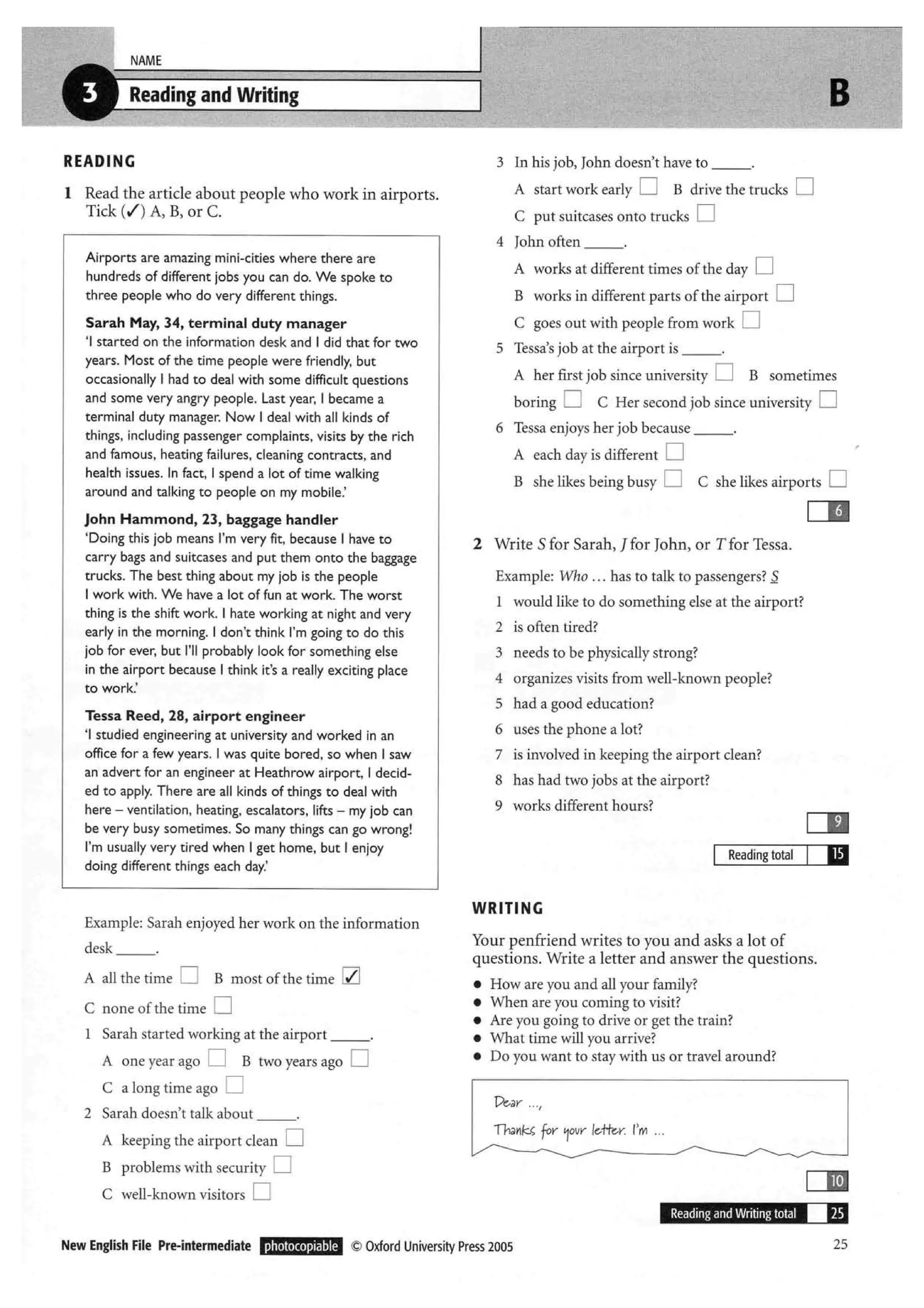 New english file_preintermediate_test_booklet