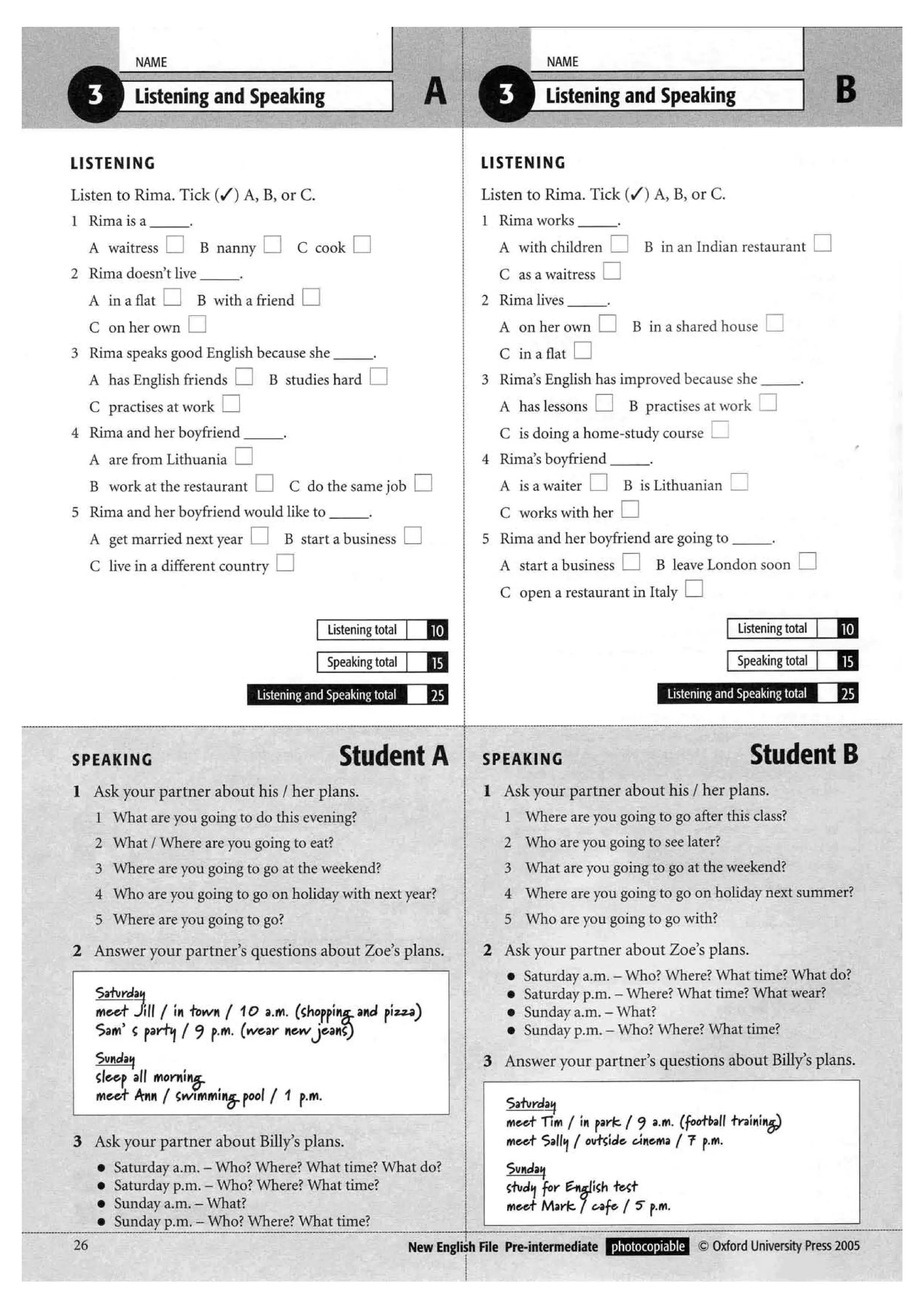 New english file_preintermediate_test_booklet