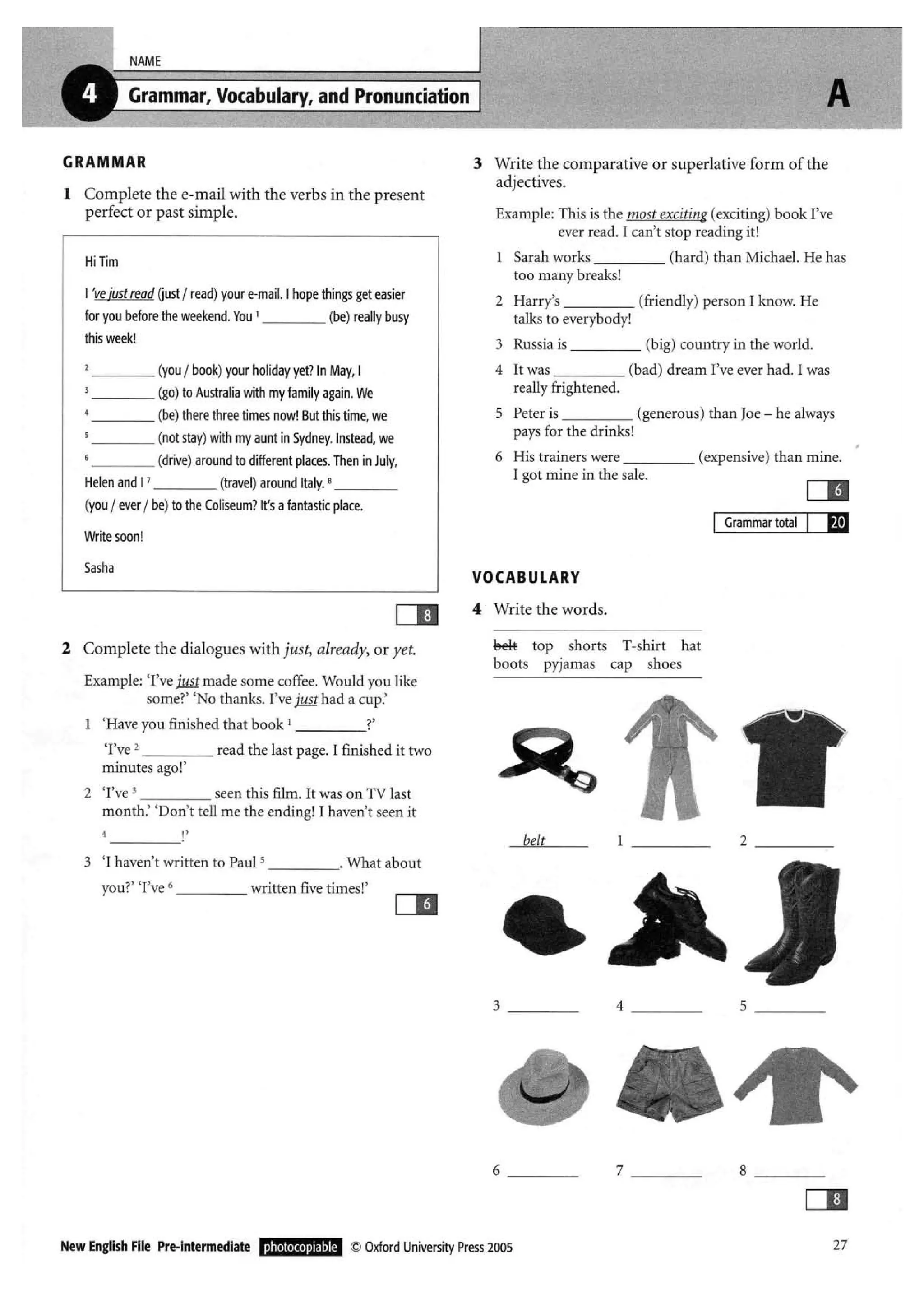 New english file_preintermediate_test_booklet