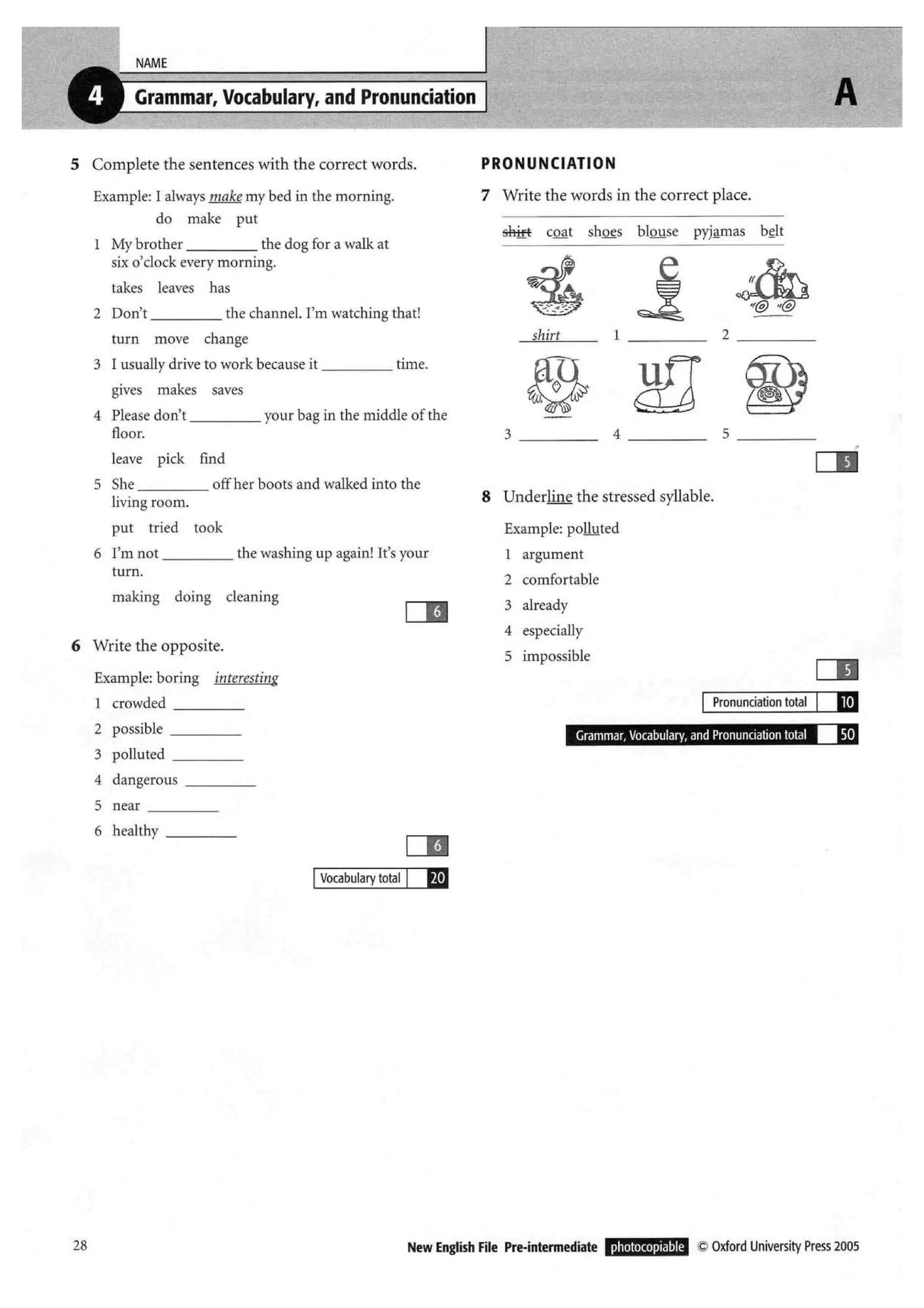 New english file_preintermediate_test_booklet