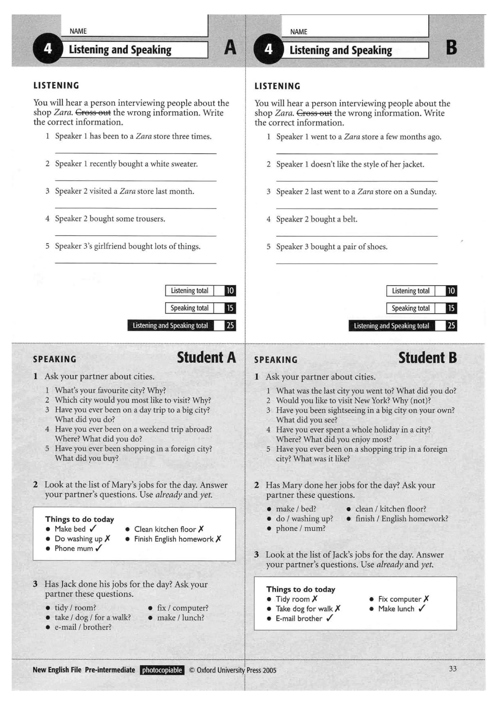 New english file_preintermediate_test_booklet