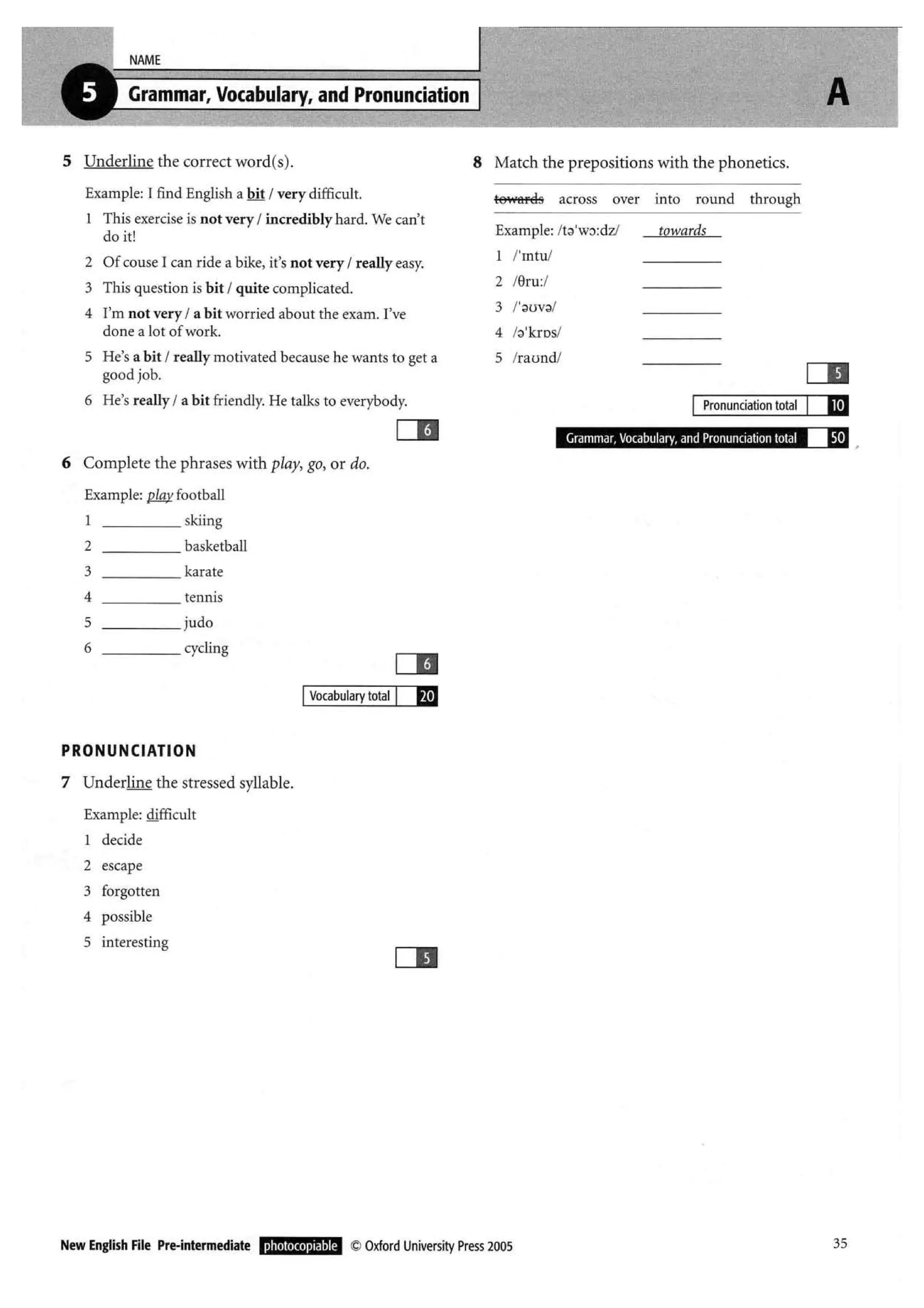 New english file_preintermediate_test_booklet