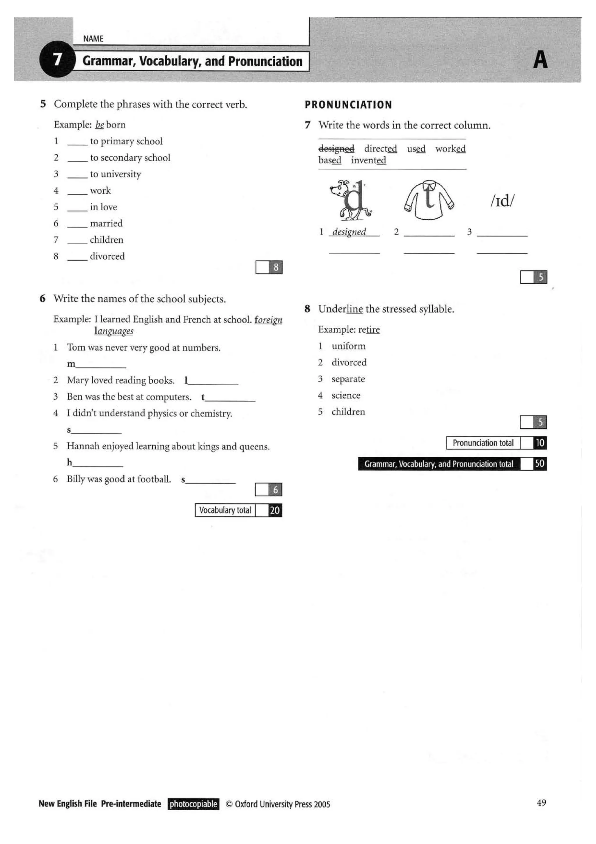 New english file_preintermediate_test_booklet