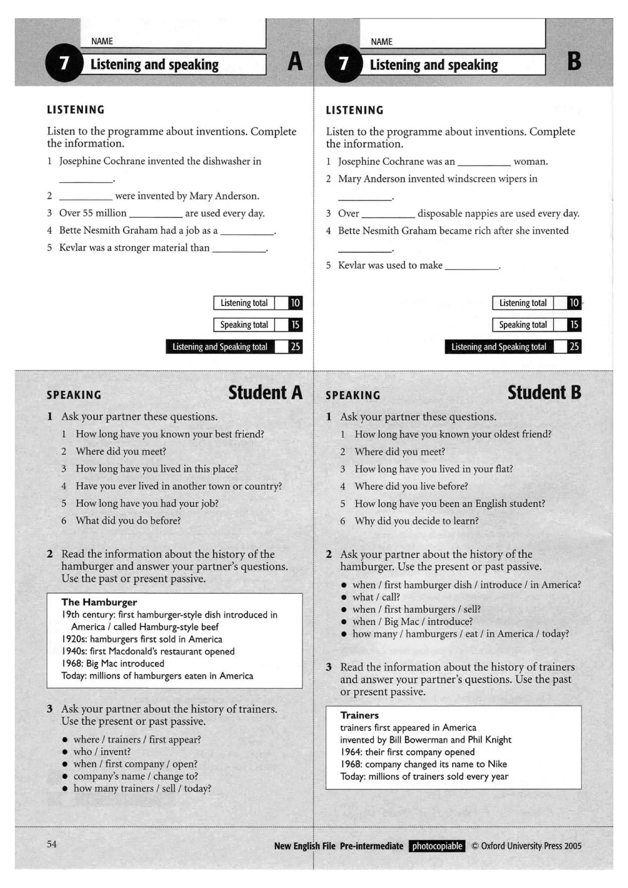New english file_preintermediate_test_booklet
