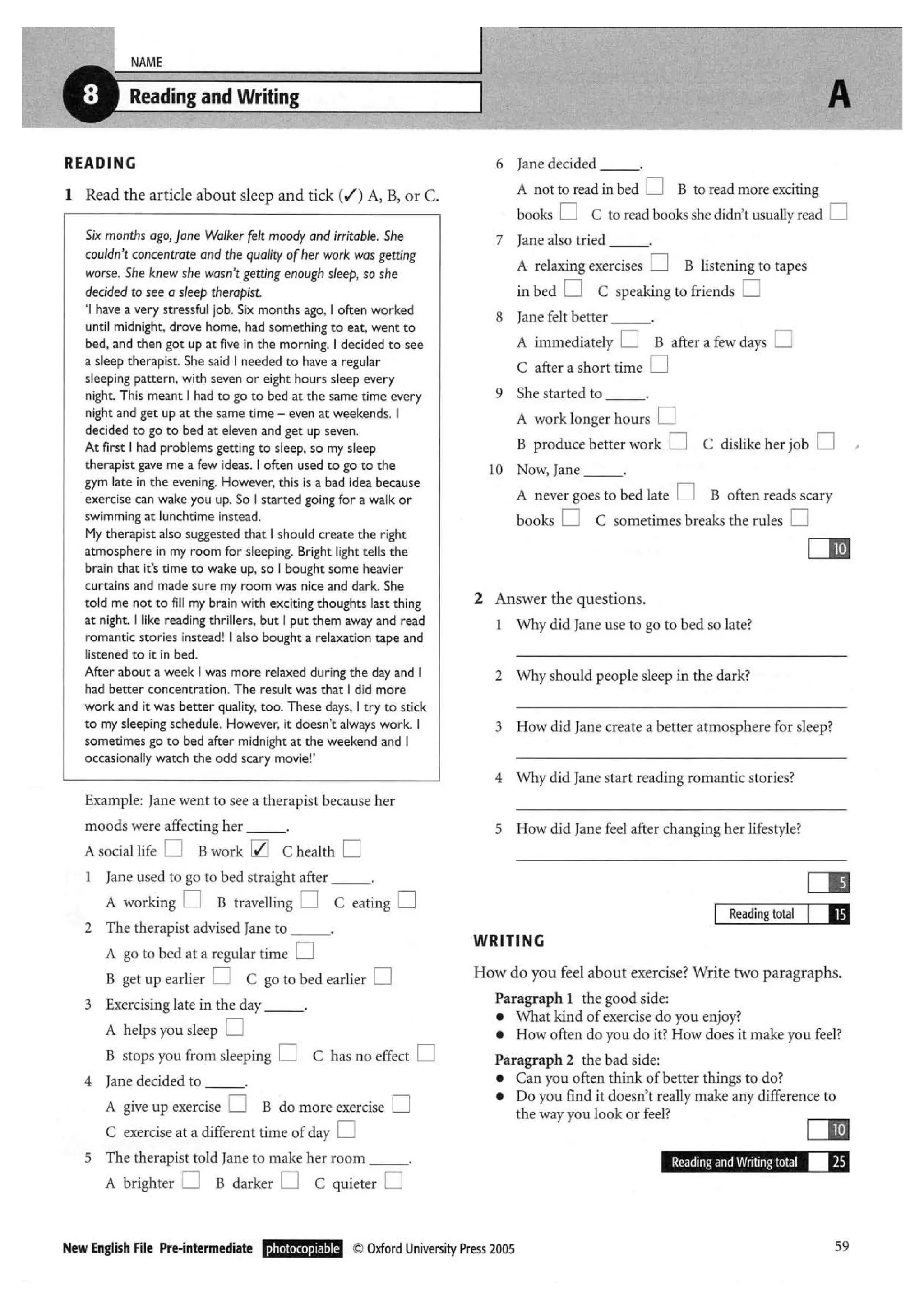 New english file_preintermediate_test_booklet
