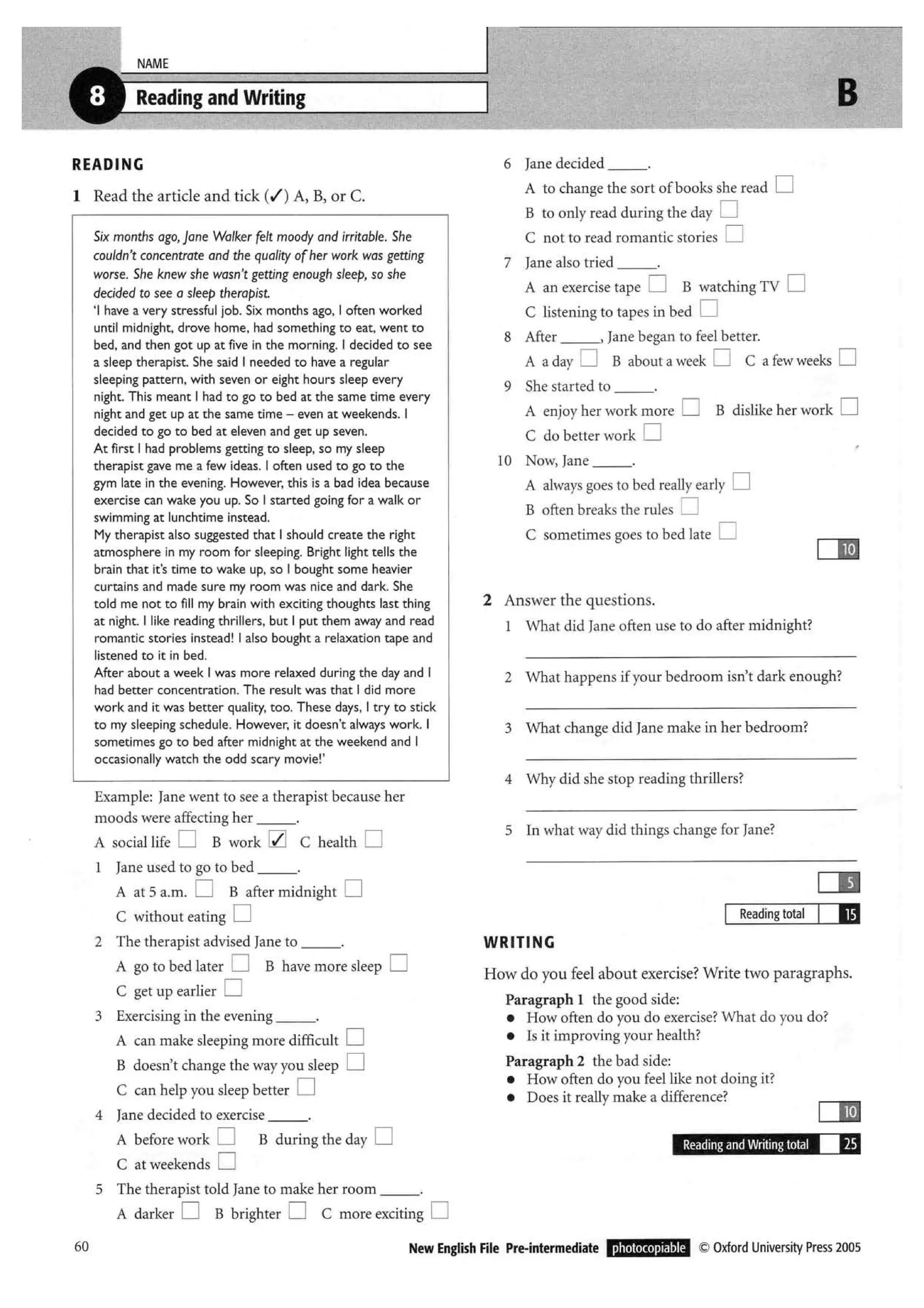 New english file_preintermediate_test_booklet