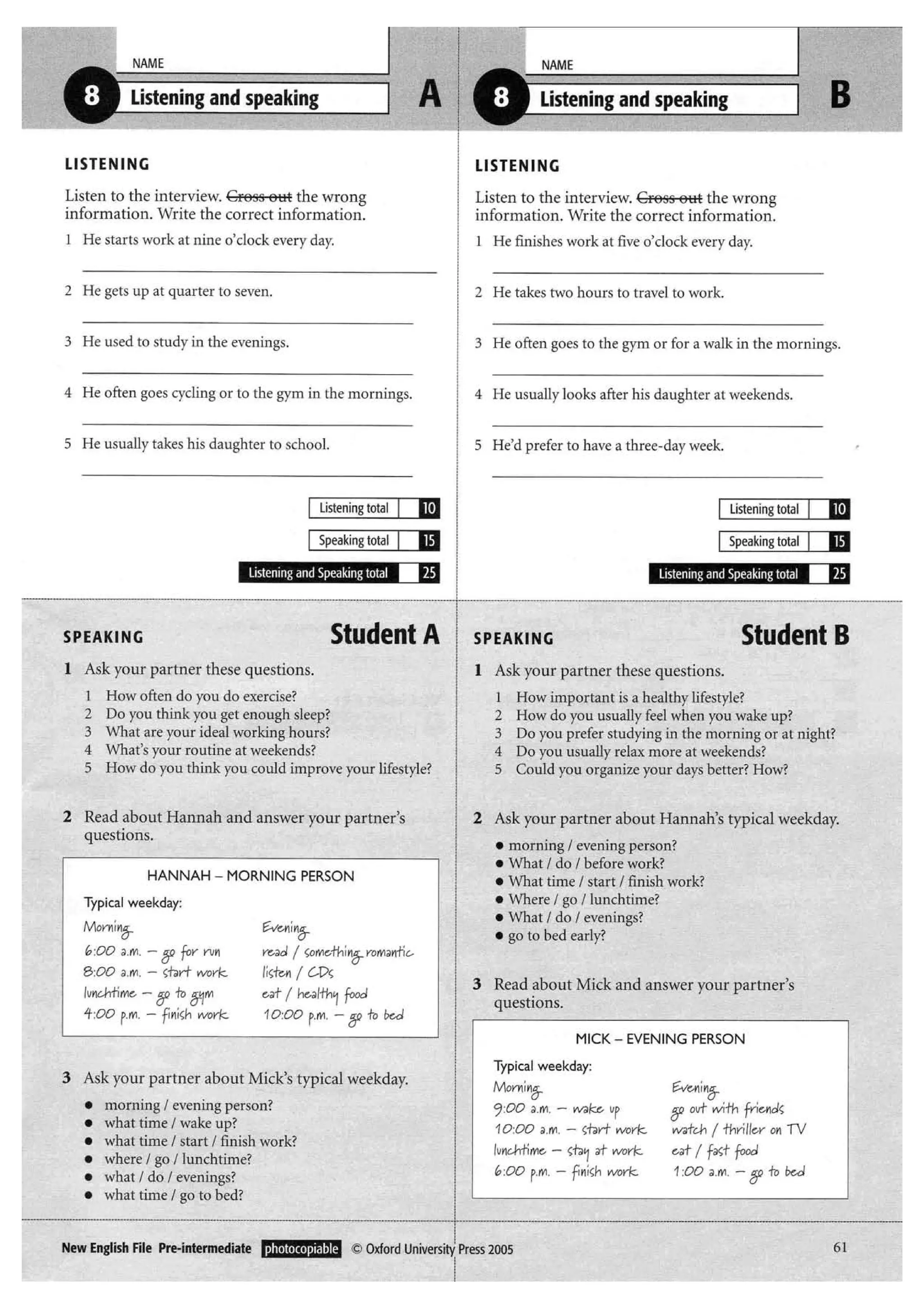 New english file_preintermediate_test_booklet