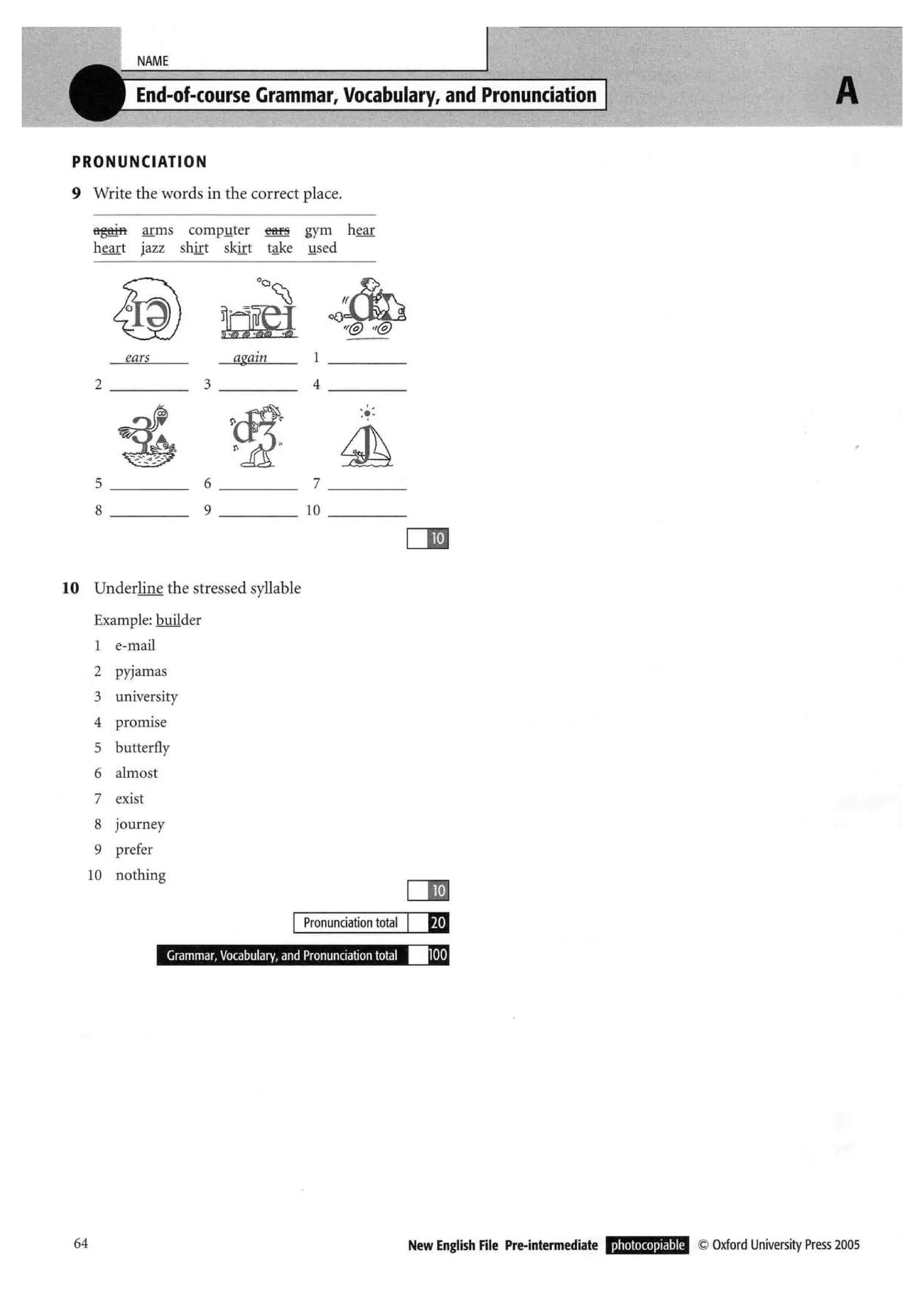 New english file_preintermediate_test_booklet