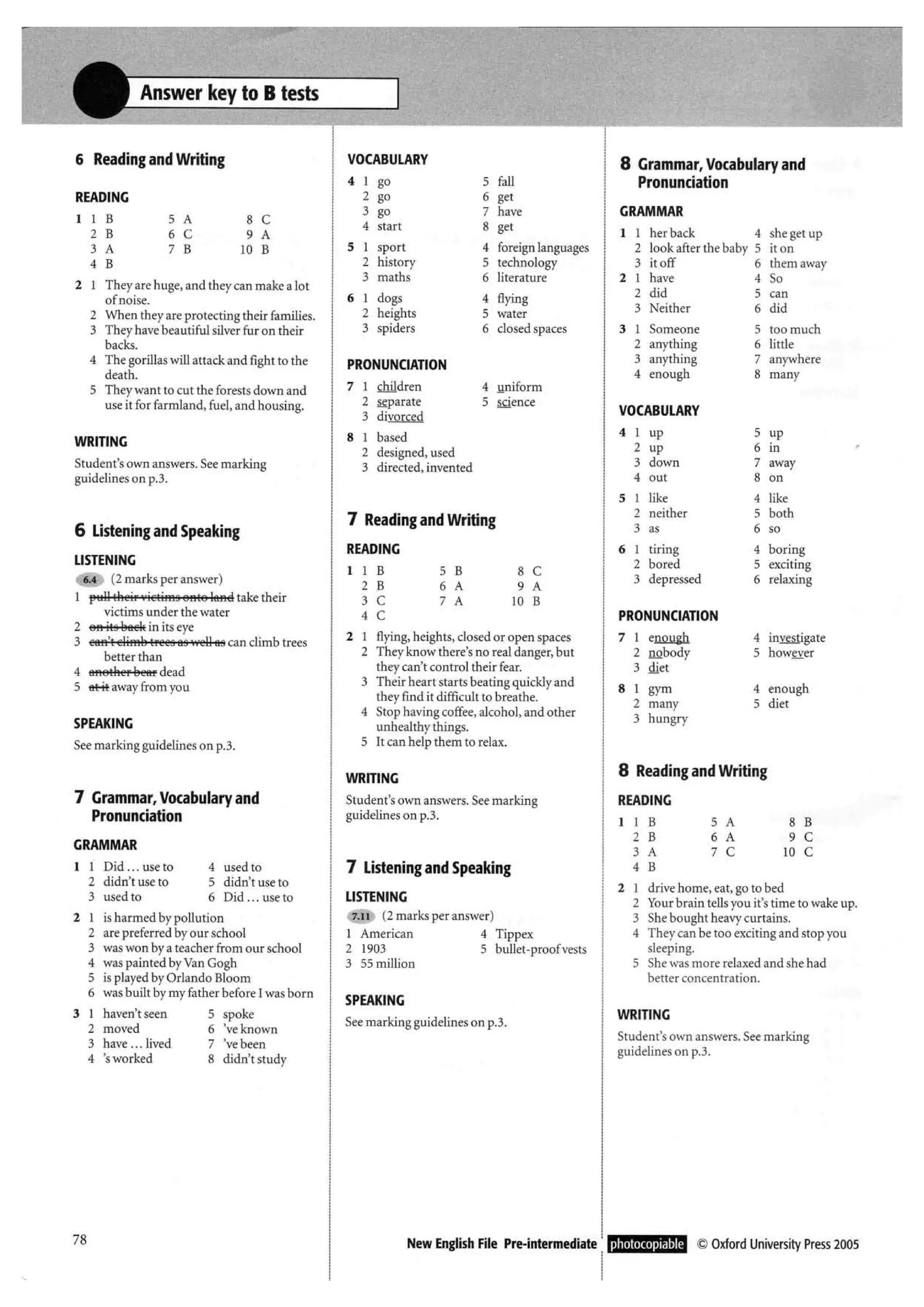 New english file_preintermediate_test_booklet