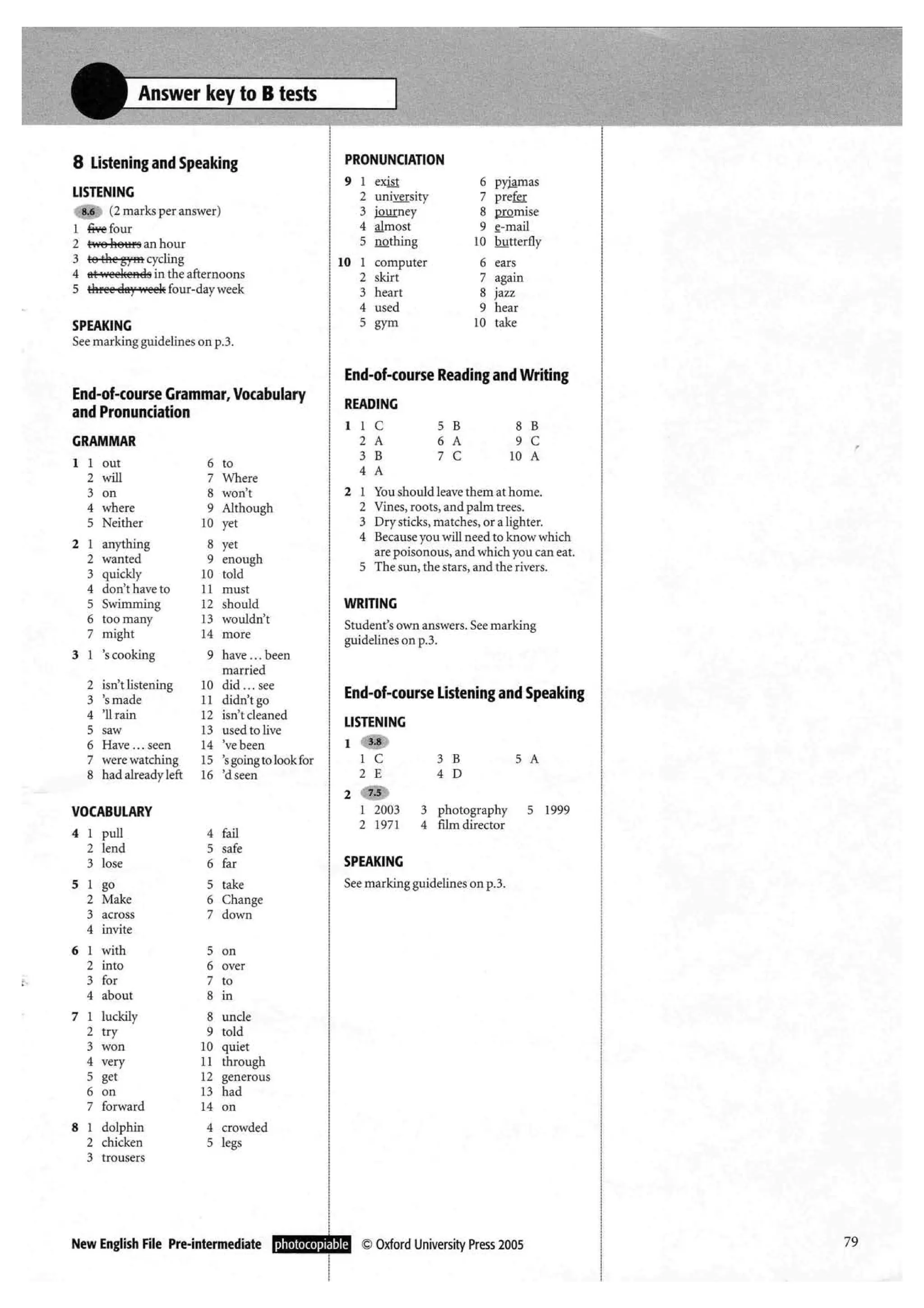 New english file_preintermediate_test_booklet