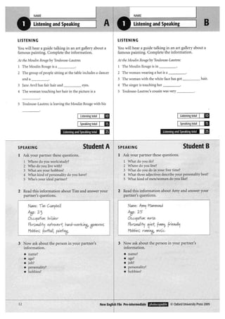 New english file_preintermediate_test_booklet