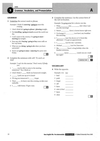 New english file_preintermediate_test_booklet