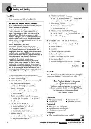 New english file_preintermediate_test_booklet