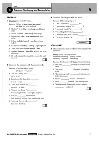 New english file_preintermediate_test_booklet