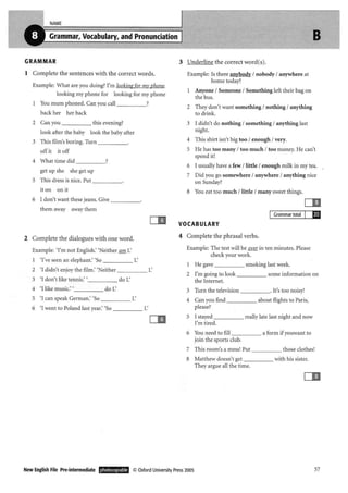 New english file_preintermediate_test_booklet