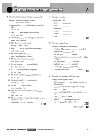 New english file_preintermediate_test_booklet