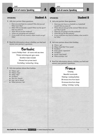 New english file_preintermediate_test_booklet