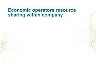 Economic operators resource
sharing within company
 