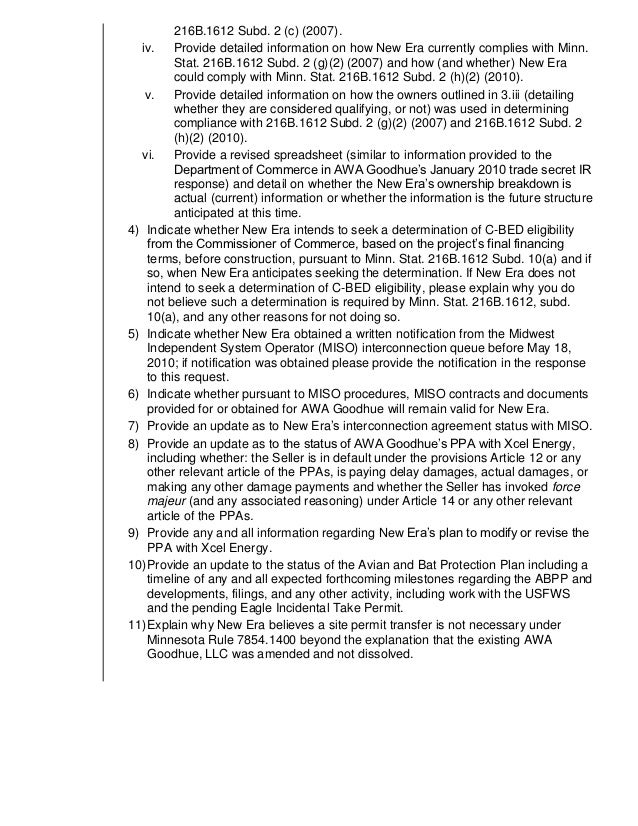 The PUC�s 11 questions for New Era wind project