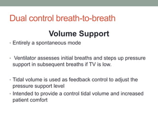 Volume Support Mode Newer modes of ventilation | PPTX