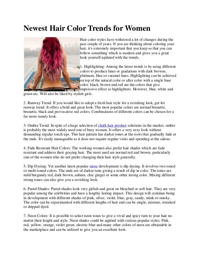 Newest Hair Color Trends For Women