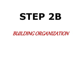 STEP 2B
BUILDING ORGANIZATION
 