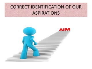 CORRECT IDENTIFICATION OF OUR
ASPIRATIONS
 