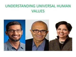 UNDERSTANDING UNIVERSAL HUMAN
VALUES
 