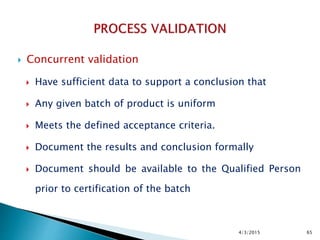 Concurrent Validation Design New EU Requirements for Qualification & Validation | PPTX