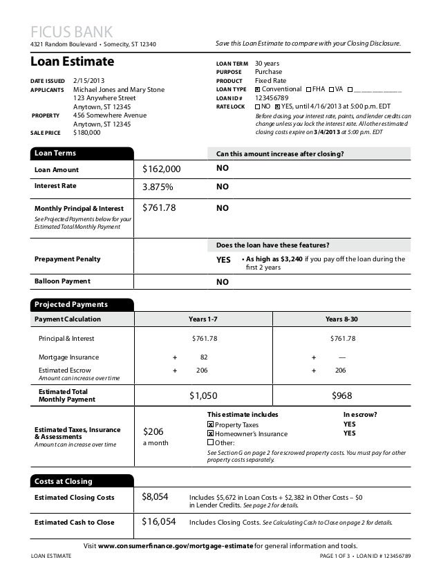 estimate examples forms