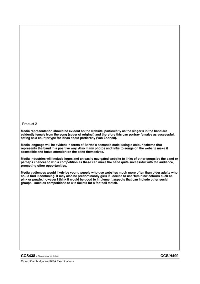 Statement Of Intent