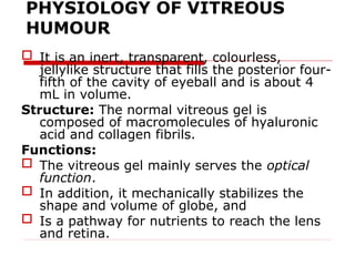 Viterous Humor Function new eye power point presentation special sense | PPT