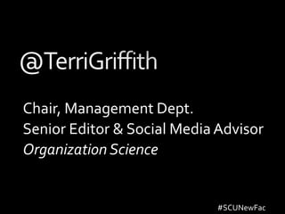 Chair, Management Dept.
Senior Editor & Social MediaAdvisor
Organization Science
#SCUNewFac
 