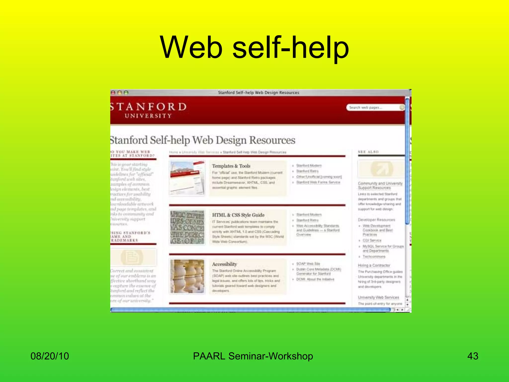 Web self-help 