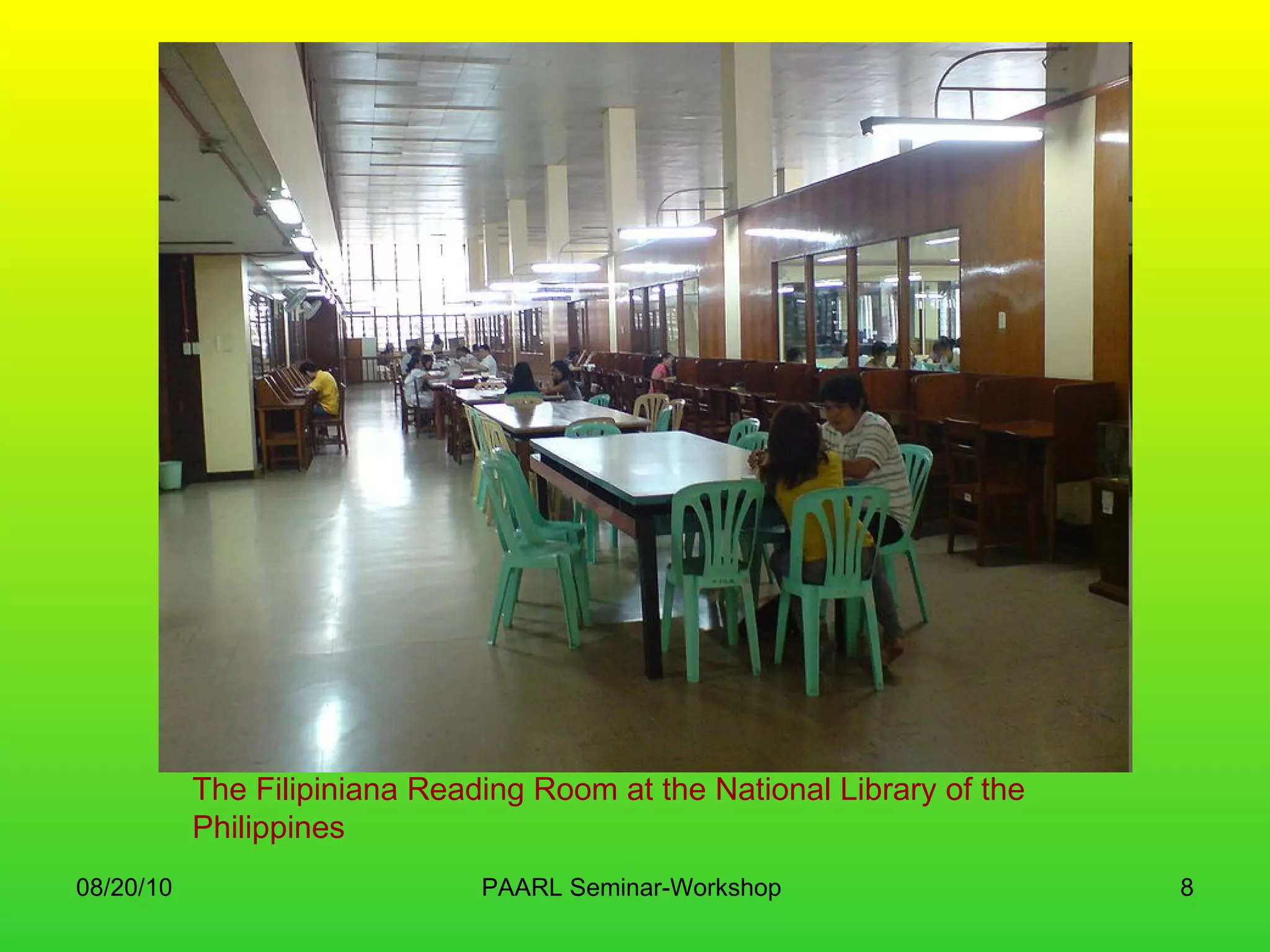 The Filipiniana Reading Room at the National Library of the Philippines 