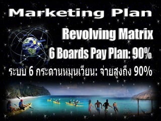 Marketing Plan 6 Boards Pay Plan: 90% ระบบ 6 กระดานหมุนเวียน: จ่ายสูงถึง 90% Revolving Matrix  