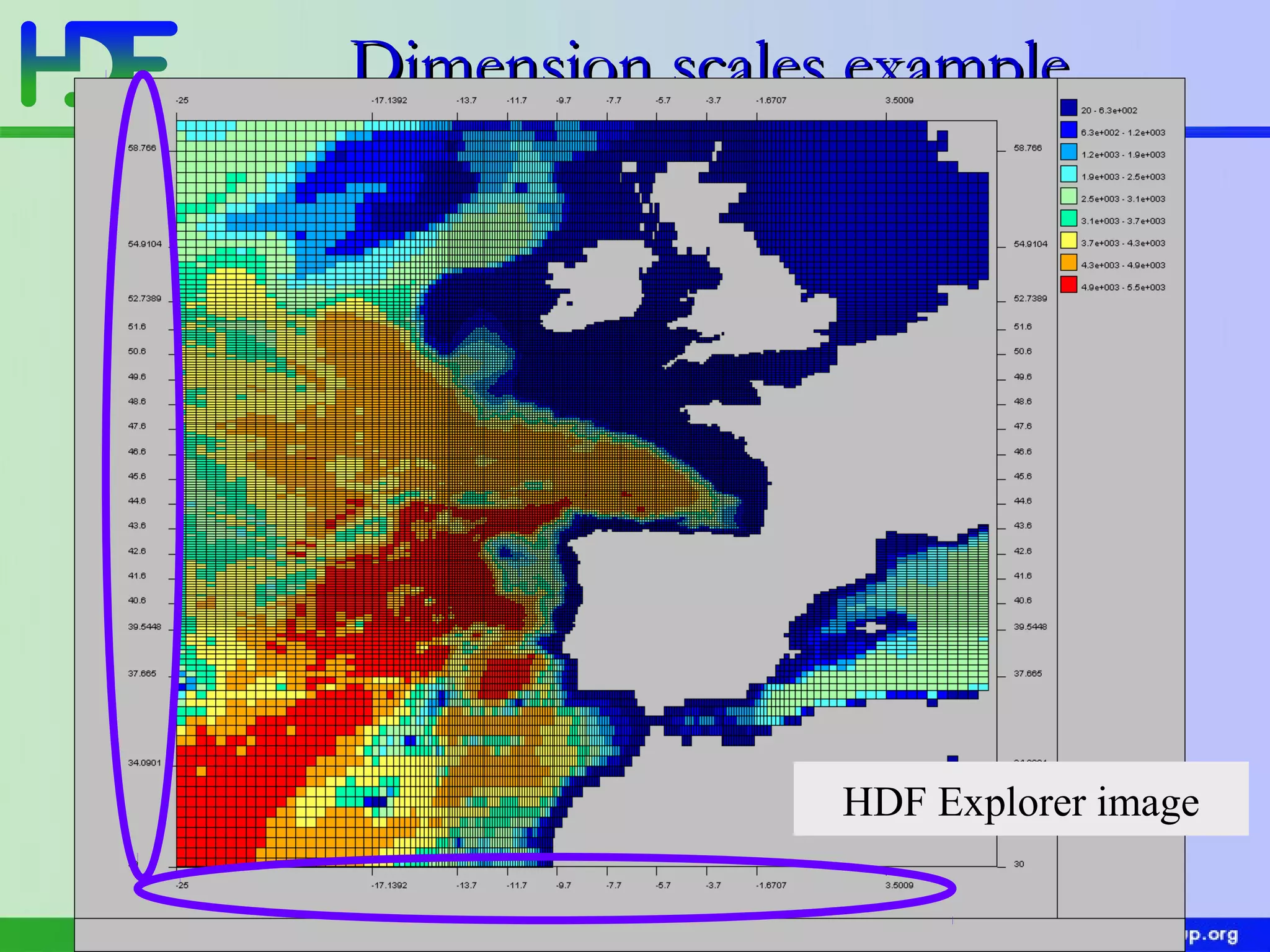 Dimension scales example

HDF Explorer image

 