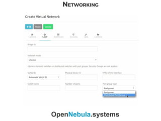 NETWORKING
OpenNebula.systems
 