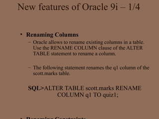 New features of oracle | PPT