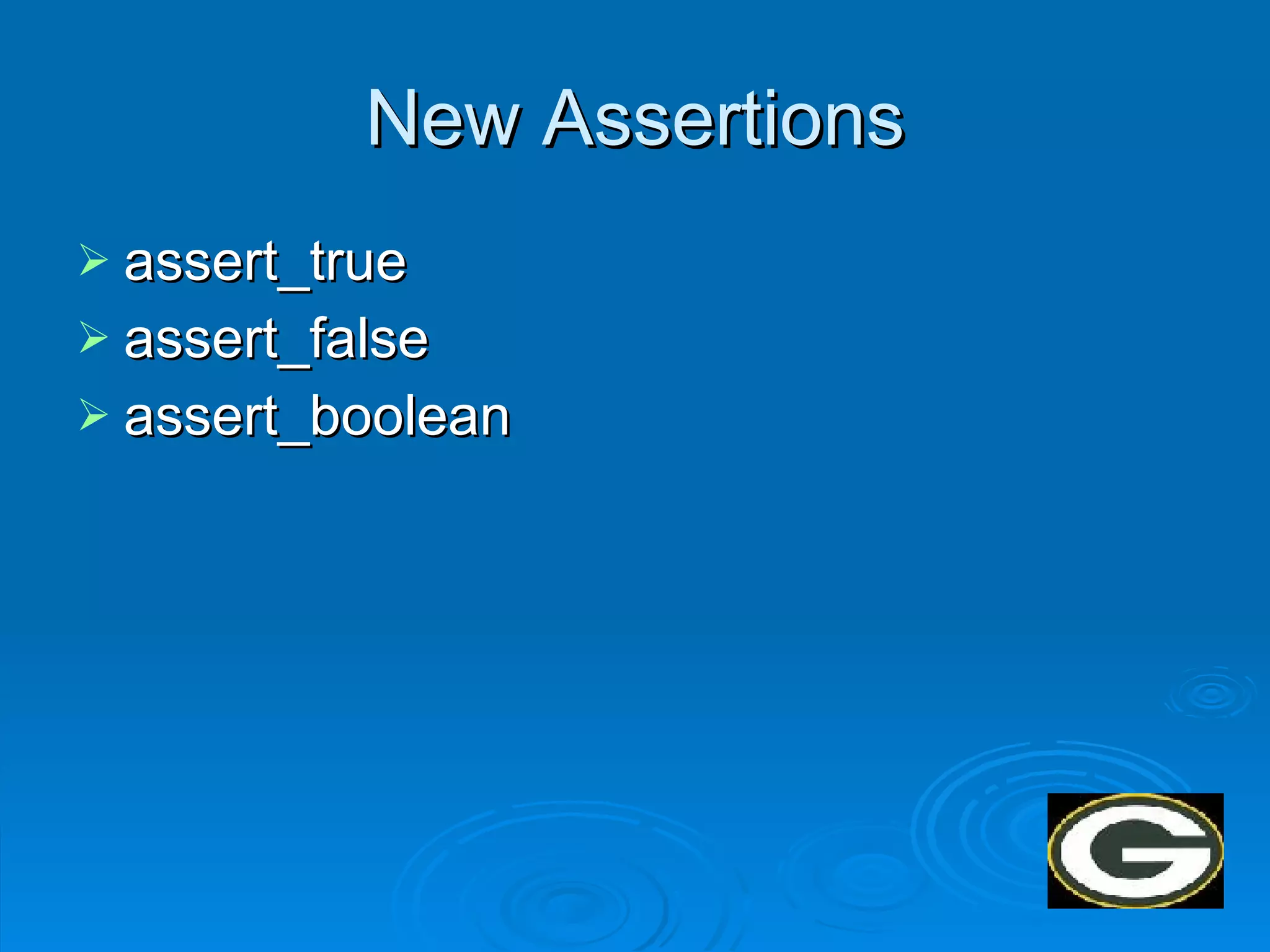 New Assertions assert_true assert_false assert_boolean 