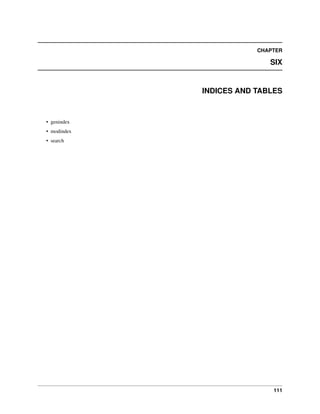 CHAPTER
SIX
INDICES AND TABLES
• genindex
• modindex
• search
111
 