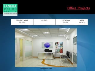 Reception Area
PROJECT NAME
GS1 INDIA
CLIENT LOCATION
Mumbai
AREA
1000 Sq. Ft.
 