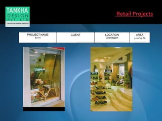 PROJECT NAME
BATA
CLIENT LOCATION
Chandigarh
AREA
3200 Sq. Ft.
 