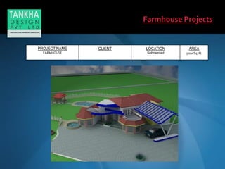 PROJECT NAME
FARMHOUSE
CLIENT LOCATION
Sohna road
AREA
5000 Sq. Ft.
 