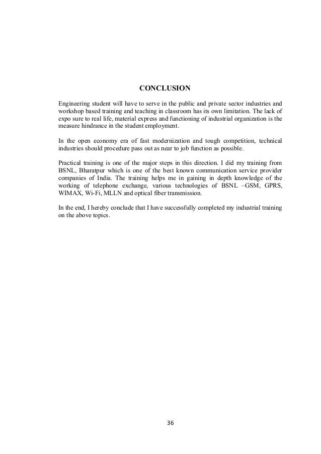 Bsnl Training Report Pdf
