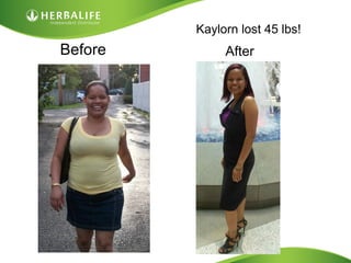 Kaylorn lost 45 lbs!
Before        After
 
