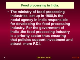 food processing industry in india by yogesh mishra | PPT